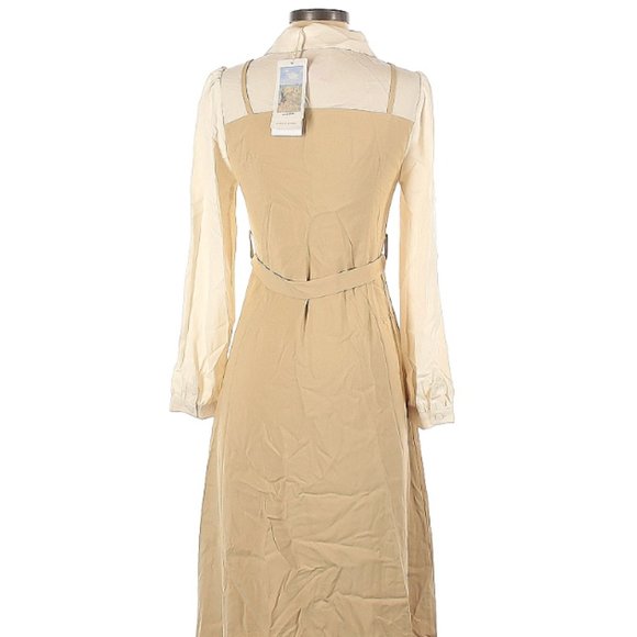 Ivory Tan Casual Dress M - Picture 3 of 5